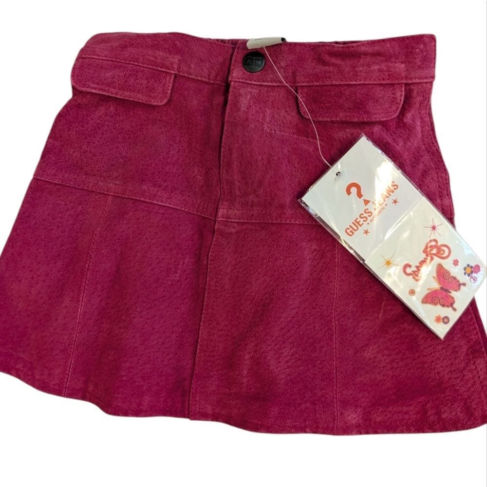 Guess Jeans Toddler Girl Vintage Hot Pink‎ Leather Skirt NWT Size 4T